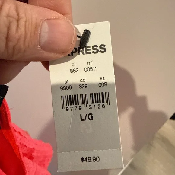 Express Coral Sequin Sleeve Blouse - Picture 4 of 4